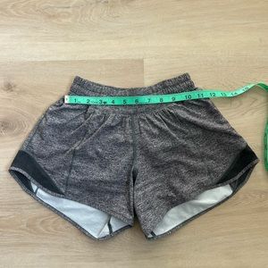 Lululemon Hotty Hot shorts, 4” inseam, heather gray, size 2, excellent condition